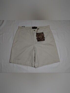 Steve & Barry's Men's Flat Front Chino Shorts - Cream
